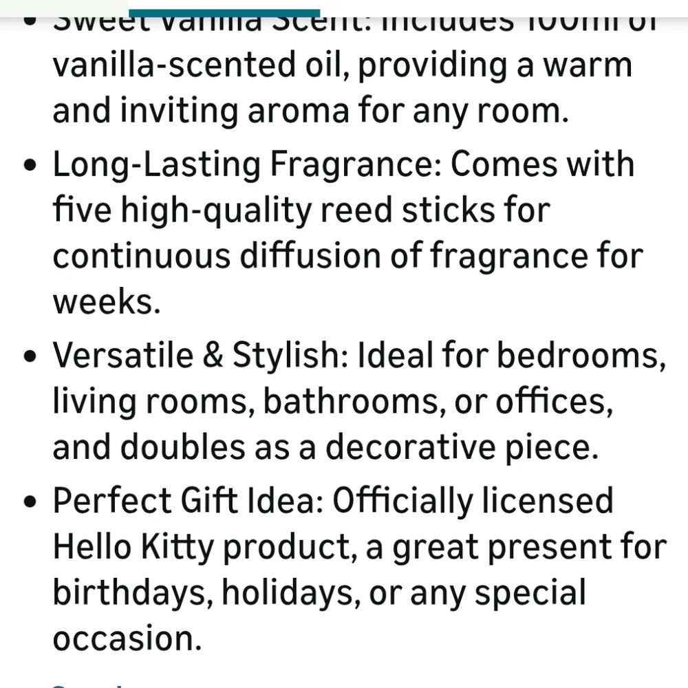 Hello Kitty X Kuromi Vanilla Scent Reed Diffuser Set